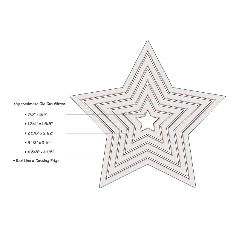 Sizzix Framelits Die Set 5PK Stars - Image 3