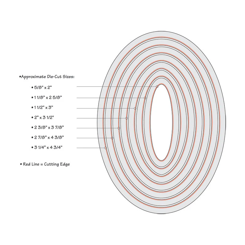 Sizzix Framelits Die Set 7PK Ovals - Image 3
