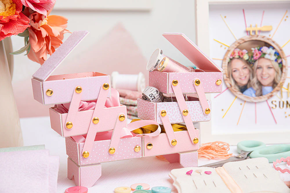 Sizzix ScoreBoards XL Die - Box, Cantilever Sewing Box by Eileen Hull - Image 4