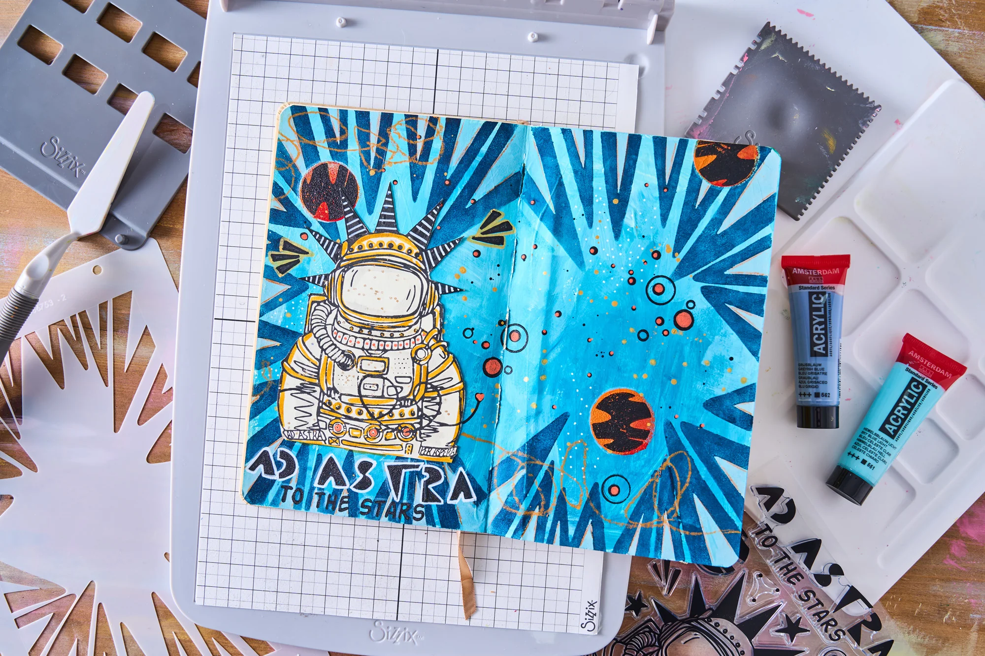 Sizzix Studio Clear Stamps Set 10PK /3PK Stencils - Ad Astra by Cat Kerr - Image 10