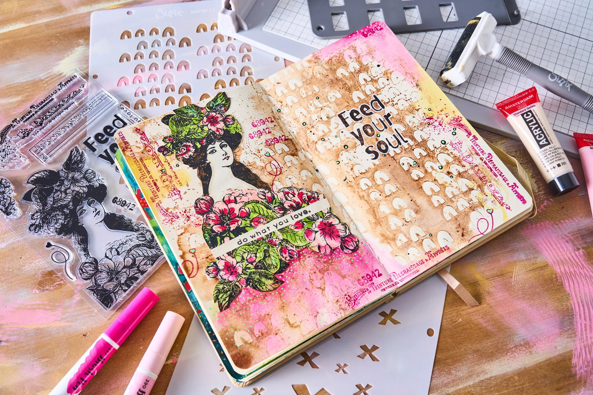 Sizzix Studio Stamps Set 11PK /3PK Stencils - Feed your Soul by Cat Kerr - Image 9