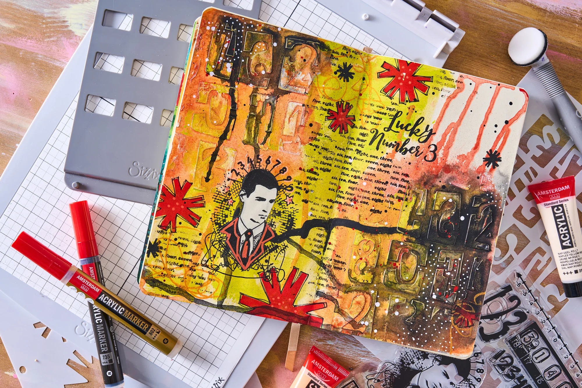 Sizzix Studio Clear Stamps Set 11PK w/3PK Stencils - Strength in Numbers by Cat Kerr - Image 9