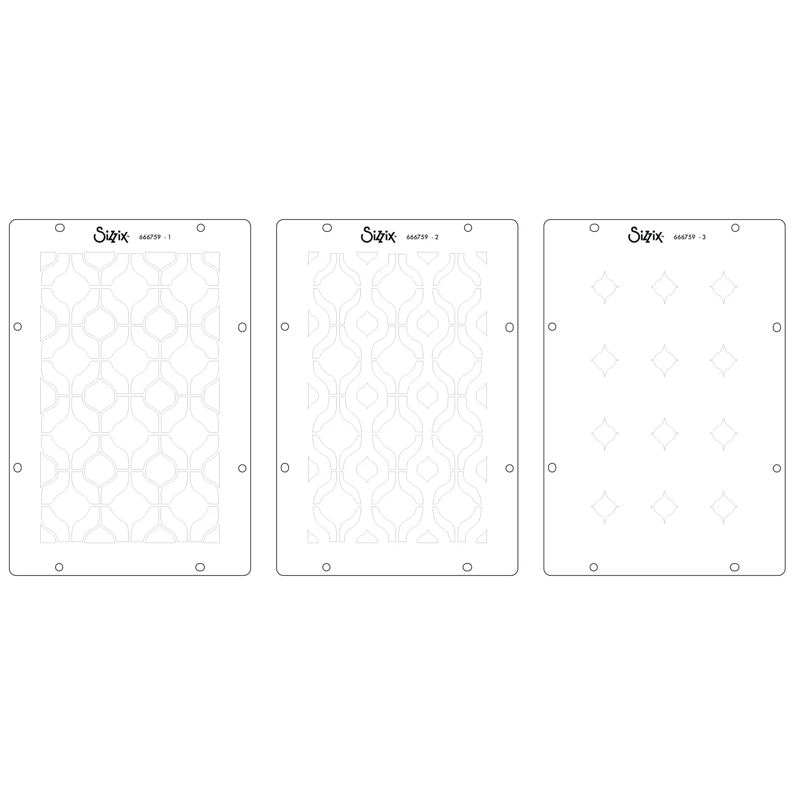 Sizzix Studio Stamps Set 15PK / 3PK Stencil- Retro by Vic Hollins - Image 4