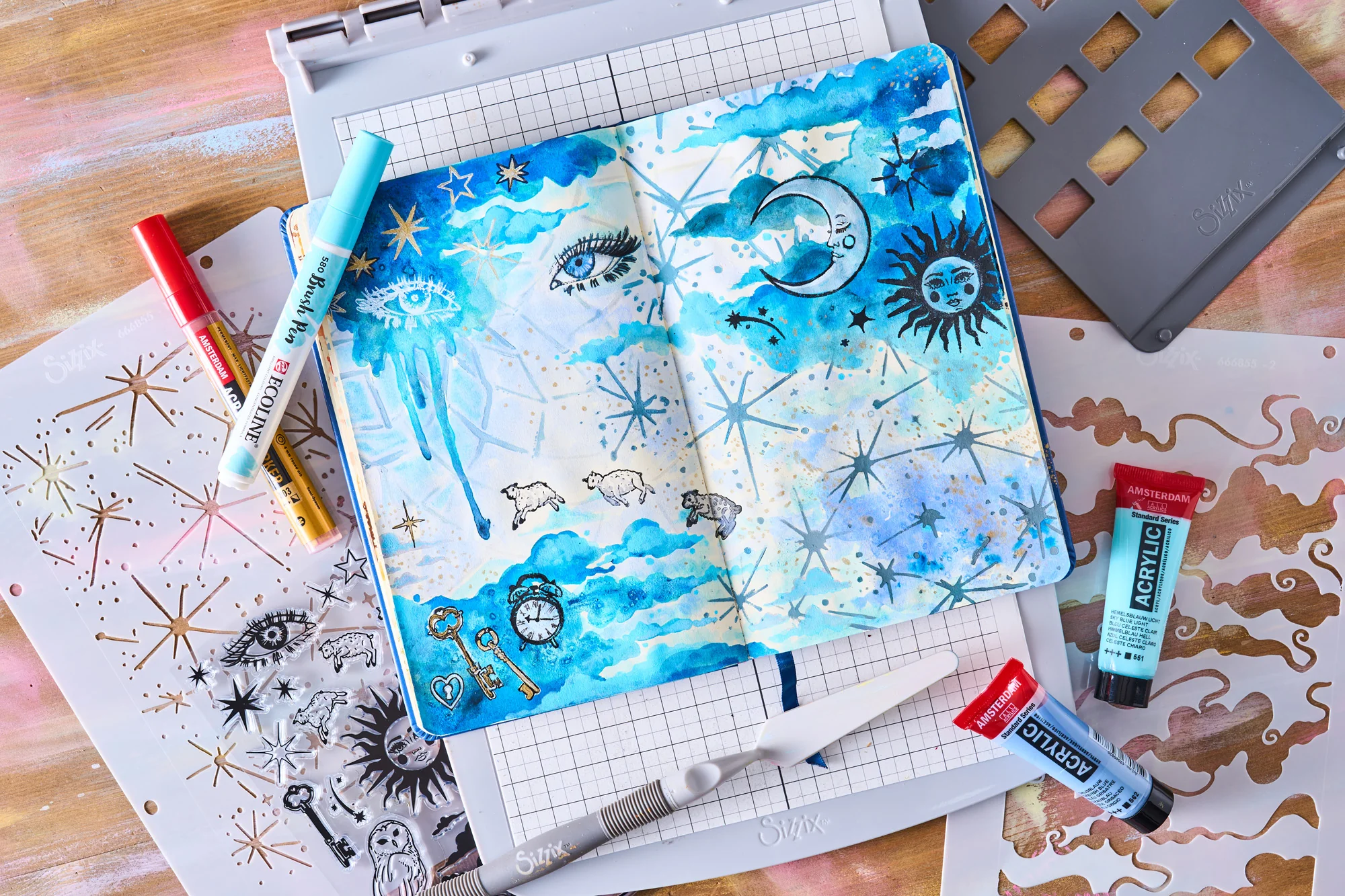 Sizzix Studio Stamps Set 27PK w/3PK Stencils - Dreamscape by Vic Hollins - Image 9